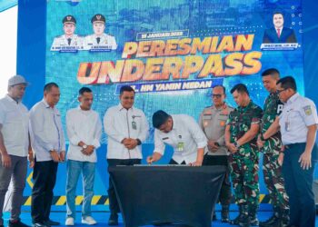 Murni Gunakan APBD Medan dan Tenaga Lokal, Bobby Nasution Resmikan Underpass jalan HM Yamin