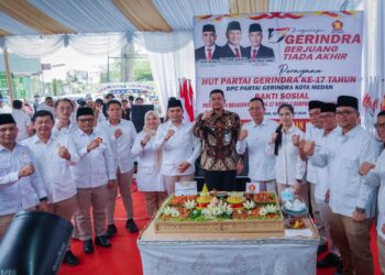 Dirgahayu ke-17 Partai Gerindra, Bobby Nasution: Selalu Dukung Pembangunan yang Dilakukan Pemko