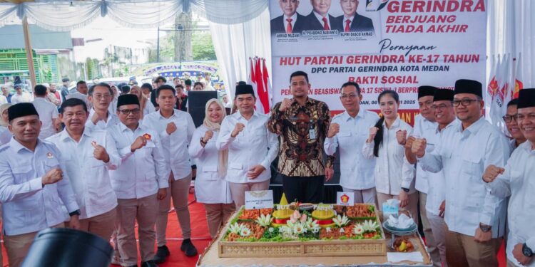 Dirgahayu ke-17 Partai Gerindra, Bobby Nasution: Selalu Dukung Pembangunan yang Dilakukan Pemko