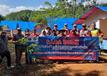 ARM HA-IPB Serahkan 7 Huntara Untuk Warga di Pabuaran, Sukabumi