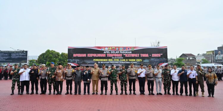 Apel Gelar Pasukan Operasi Ketupat Toba 2025,Pj Sekdaprov Sumut Optimis Keamanan dan Kenyamanan Pemudik Terjamin