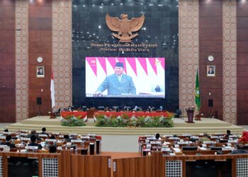 Gubernur Sumut Bobby Nasution dan Wagub Surya Dengarkan Pidato Presiden RI Tentang R-APBN 2026