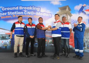 Pertama Di Medan, Zakiyuddin Harahap Ground Breaking Pembangunan Mother Station CNG