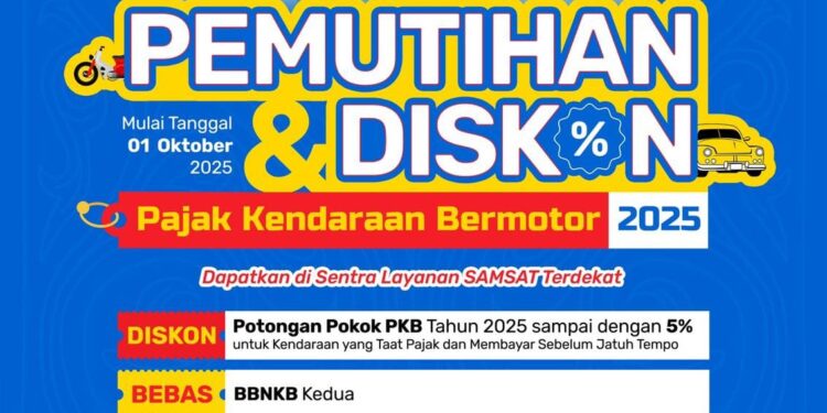 Bebas Denda, Diskon Hingga 5%: Pemutihan Pajak Kendaraan Bermotor Sumut Mulai 1 Oktober