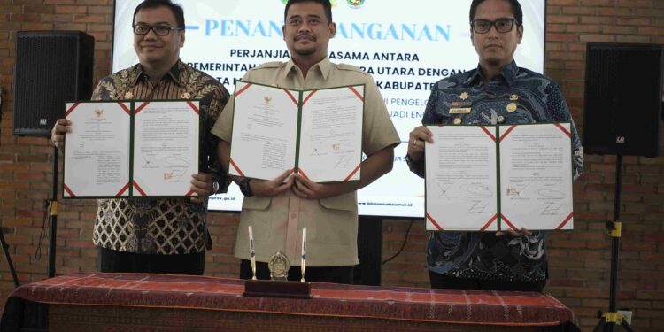 Rico Waas bersama Gubernur Sumut Tandatangani Kesepakatan Bersama Kelola Sampah Jadi Energi Program PSEL