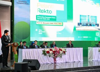 Pelantikan Rektor USU,  Bobby Nasution Titipkan Nasib Mahasiswa Korban Bencana ke Wamen PTST