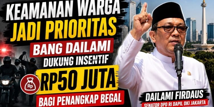 Keamanan Warga Jadi Prioritas, Bang Dailami Dukung Insentif Rp 50 Juta bagi Penangkap Begal